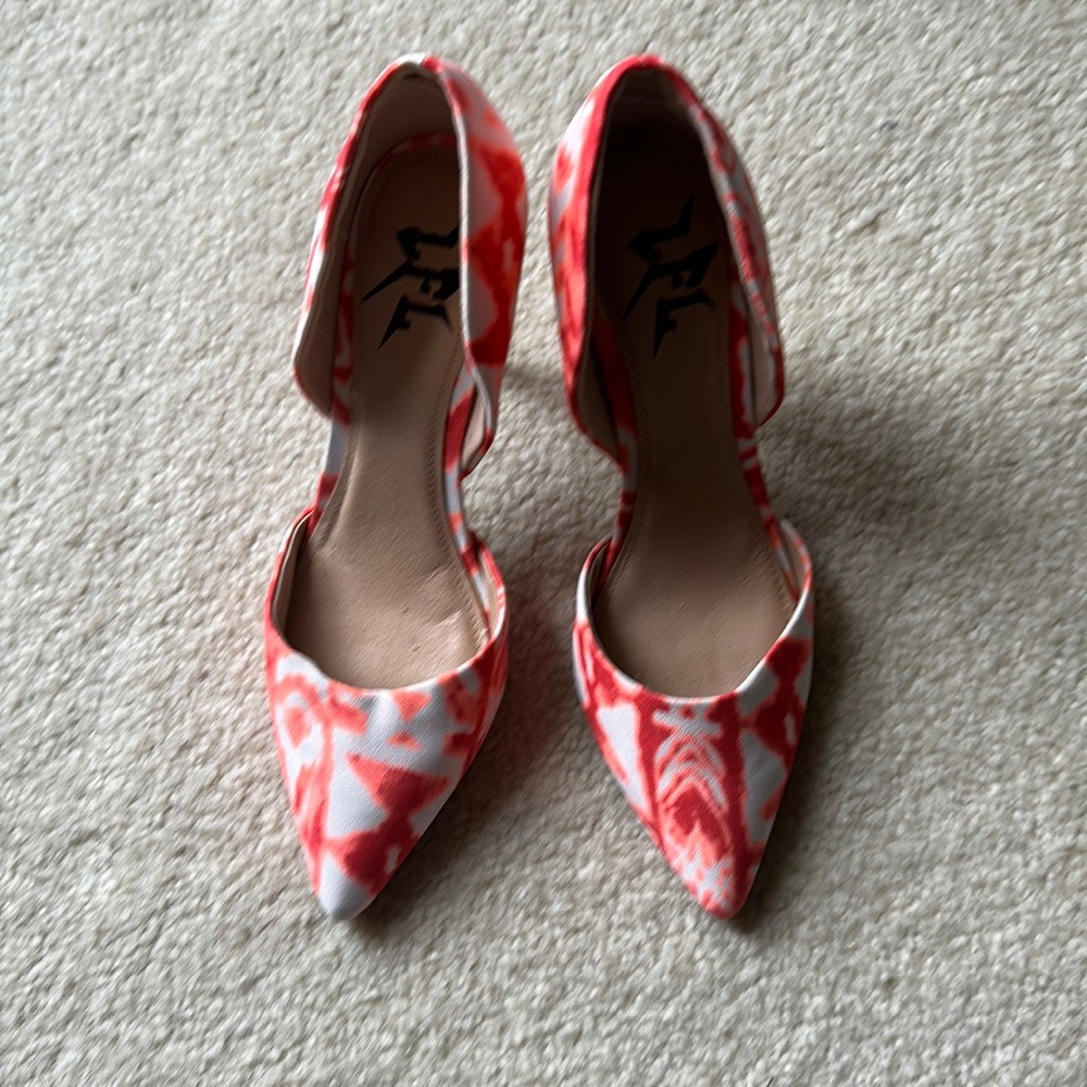 Hot coral stilettos